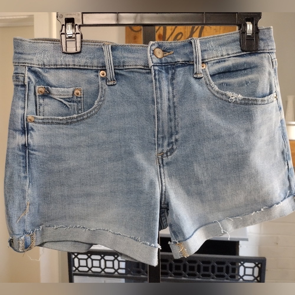 Pistola distressed cuffed high rise shorts